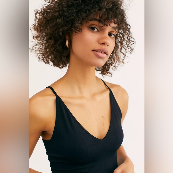 Free People Black Fitted Crop Tank Top - Picture 3 of 7